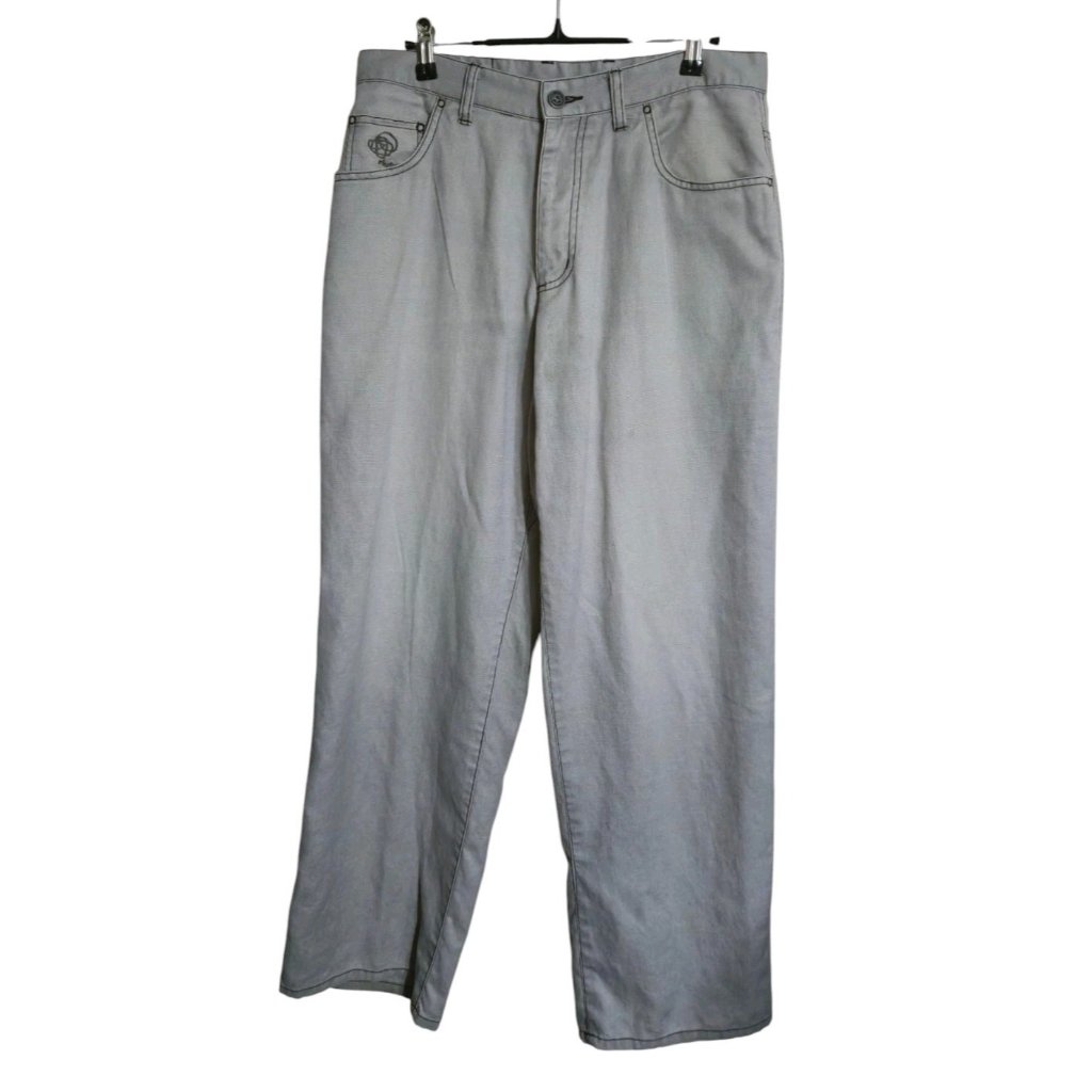 Vtg Patagonia Pants Men 30 Gray Rhythm High Wire Hemp Jeans Wide Leg 90s Y2k